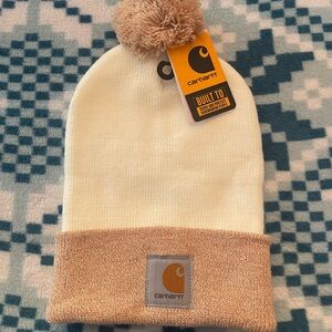 Carhartt women’s Beanie - Cream (pink) and Tan